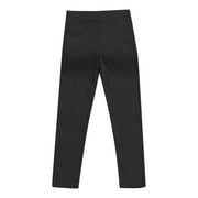 Girls Leggings, Toddler Girl Seamless High Waist Skinny Pants with Pockets Kids Straight Leg Pull On Trousers Black 7-8T